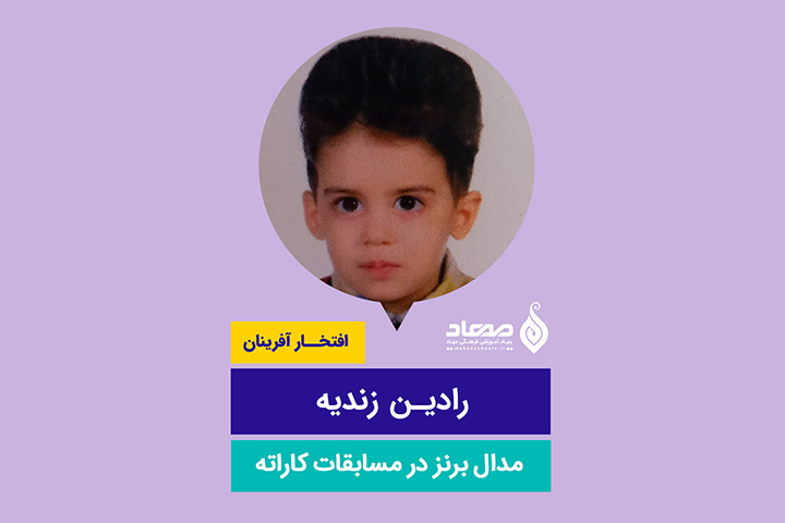 رادین زندیه، مدال برنز کشوری در کاراته