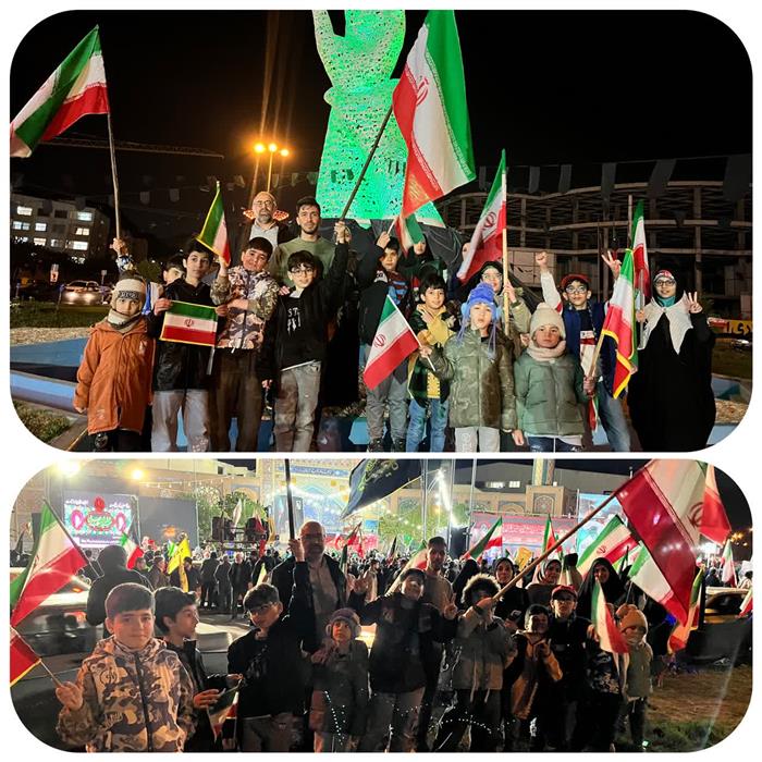 حضور دانش آموزان و نوآموزان مهاد سپاهانشهر همراه معاون تربیتی و کادر مدرسه در راهپیمایی‌های شبانه